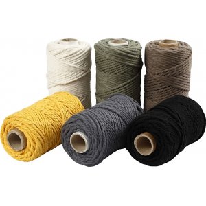 Fil macramé - couleurs mélangées - Ø4 mm - 55 m Fil macramé - couleurs mélangées - Ø4 mm - 55 m