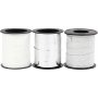 Cordon cadeau - argent - paillettes argentées - blanc - 3 x 15 m