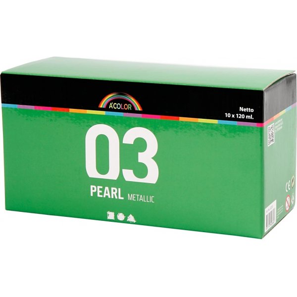 Peinture scolaire Acrylique - Métallisé - couleurs mélangées - métallisé - 10 x 120 ml Peinture scolaire Acrylique - Métallisé - couleurs mélangées - métallisé - 10 x 120 ml