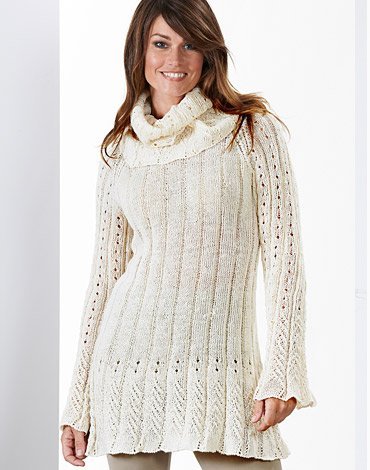 Patron tricot - Tunique en maille dentelle  col ample