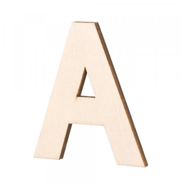 Lettres en bois non trait - 80x5 mm