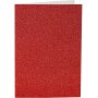 Cartes et enveloppes - rouge - paillettes - 11,5 x 16,5 cm - 4 sets