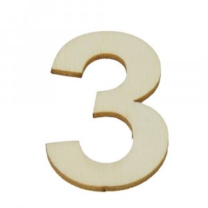 Chiffres en bois non traité 40x2 mm - 3 Chiffres en bois non traité 40x2 mm - 3