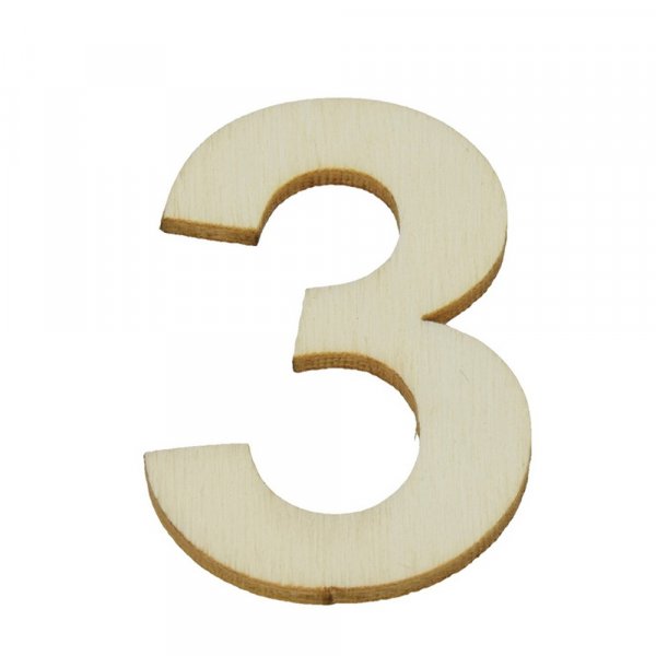 Chiffres en bois non traité 40x2 mm - 3