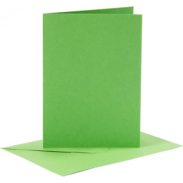 Cartes et enveloppes - vert 10,5 x 15 cm - 6 sets Cartes et enveloppes - vert 10,5 x 15 cm - 6 sets