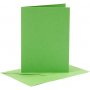 Cartes et enveloppes - vert 10,5 x 15 cm - 6 sets