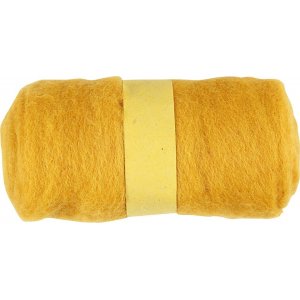 Laine cardée - jaune - 100 g Laine cardée - jaune - 100 g