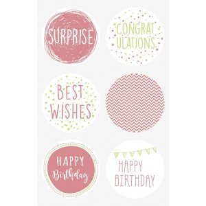 Autocollant - Rond 4 cm - Anniversaire rouge Autocollant - Rond 4 cm - Anniversaire rouge