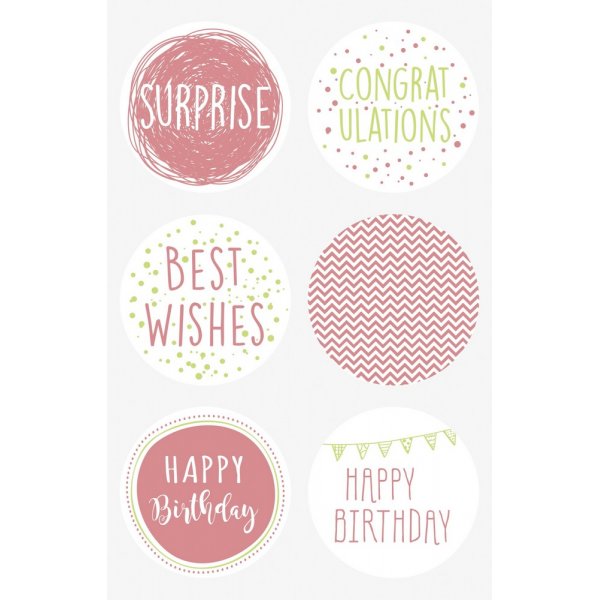 Autocollant - Rond 4 cm - Anniversaire rouge