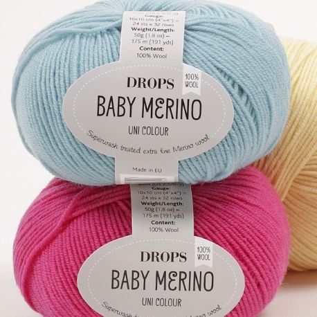 Drops Baby Merino fil - 50g (environ 40 choix de couleurs différentes) Drops Baby Merino fil - 50g (environ 40 choix de couleurs différentes)