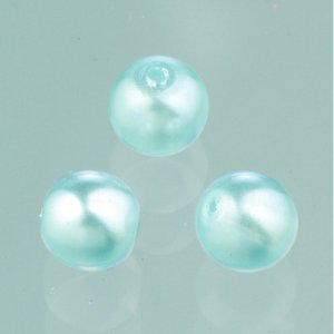 Perles de verre cire brillante 6 mm - bleu clair 40 pcs. Perles de verre cire brillante 6 mm - bleu clair 40 pcs.