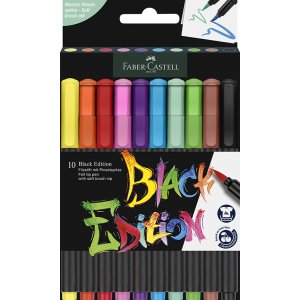Coffret de crayons de couleur - Faber-Castell - Crayons pinceaux Redline - Coffret Black Edition Coffret de crayons de couleur - Faber-Castell - Crayons pinceaux Redline - Coffret Black Edition