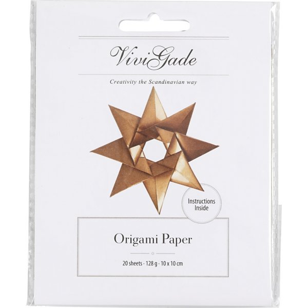 Papier origami - or - 10 x 10 cm - 20 feuilles