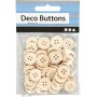 Boutons en bois 15 mm - 50 pcs
