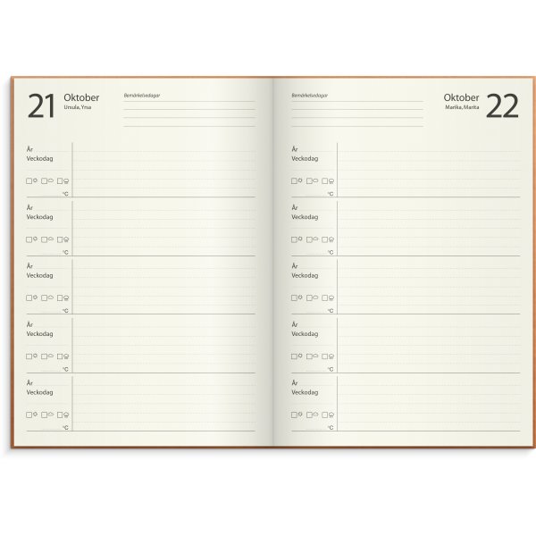 Agenda 5ème anniversaire - Simili cuir Cognac Agenda 5ème anniversaire - Simili cuir Cognac