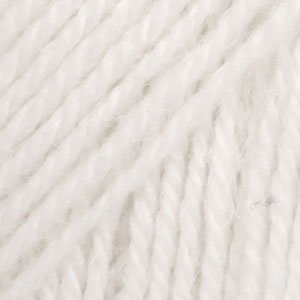 Fil DROPS Flora Uni Color - 50g - Blanc (02) Fil DROPS Flora Uni Color - 50g - Blanc (02)