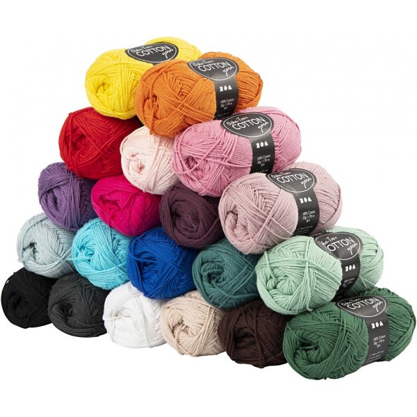 Fil de coton - couleurs mlanges - non. 8/4 - 20 boules 20 x 50 g