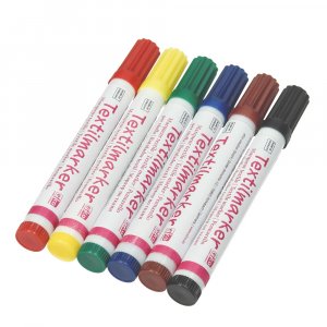 Marqueurs textiles Ronds (2-4 mm) - 6 couleurs Marqueurs textiles Ronds (2-4 mm) - 6 couleurs