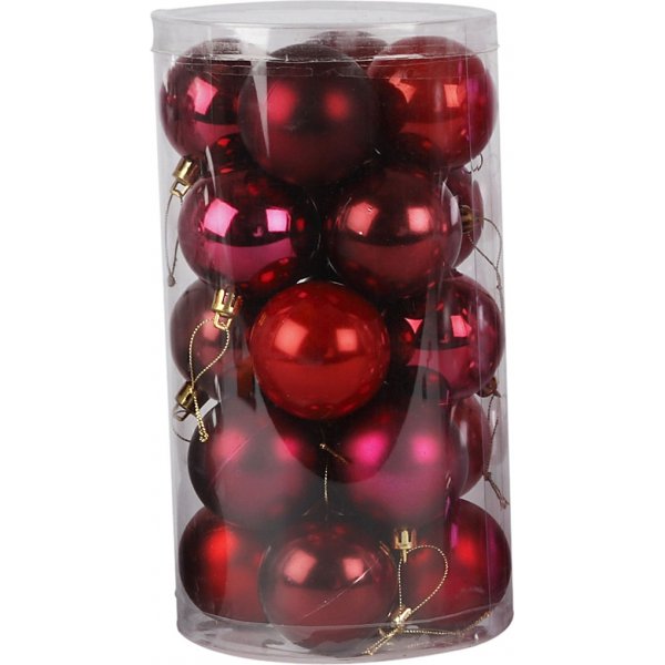 Boules de sapin de Nol - harmonie rouge - 6 cm - 20 pcs