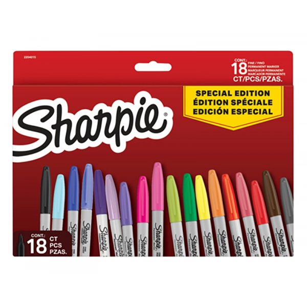 Sharpie Big Pack - Hanging Tuck 6 - paquet de 18 couleurs non tries