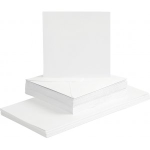 Cartes et enveloppes - blanc 16 x 16 cm - 50 sets Cartes et enveloppes - blanc 16 x 16 cm - 50 sets