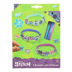 Ensemble de bracelets Stitch Disney - 3 bracelets avec 18 breloques