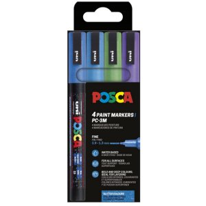 Poscaset PC-3M Paillettes Tons Froids - 4 Stylos Poscaset PC-3M Paillettes Tons Froids - 4 Stylos