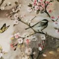 Image client Tissu ciré Fleurs & Oiseaux - Gris