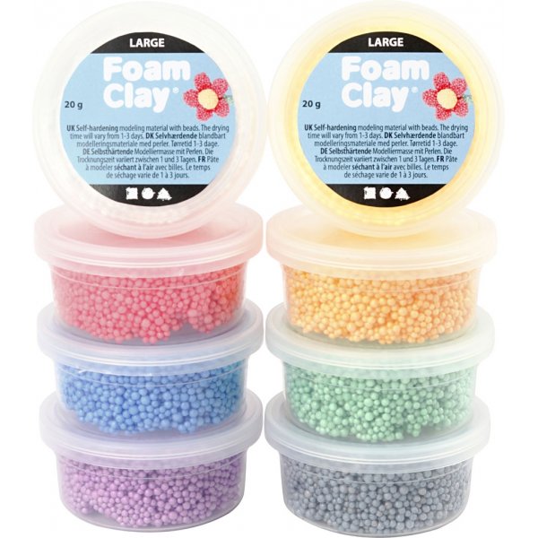 Foam Clay Large couleurs mlanges - 8 x 20 g