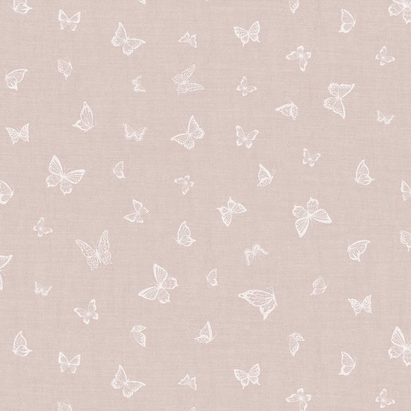Toile cire PVC Papillon - Rose