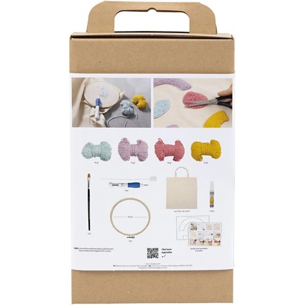 Kit DIY Punch Needle, couleurs pastel, Sac textile