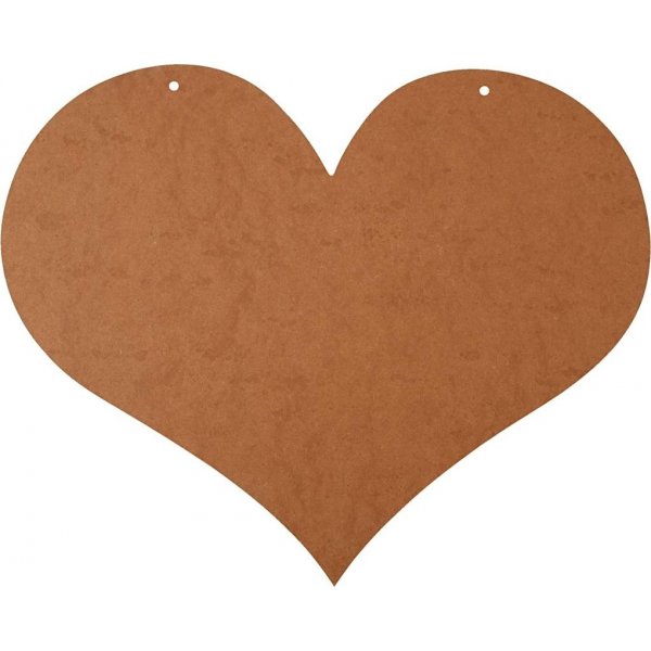 Coeur en bois avec 2 trous