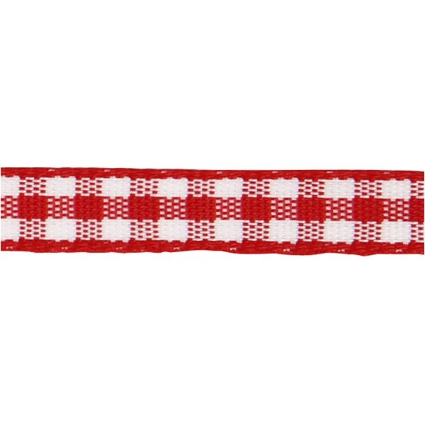 Ruban à carreaux - rouge/blanc - 50 m Ruban à carreaux - rouge/blanc - 50 m