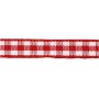 Ruban  carreaux - rouge/blanc - 50 m