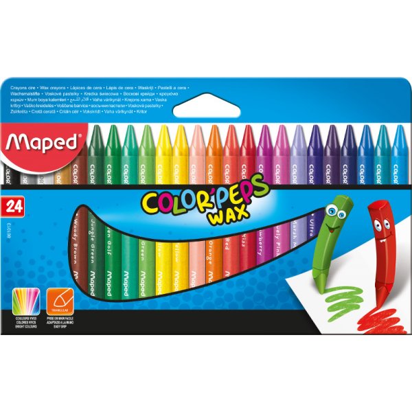 Pinceau craie - Maped - Color'Peps 24 crayons de cire