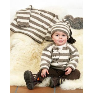 Patron tricot - Pull rayé avec ou sans chat et bonnet brodés Patron tricot - Pull rayé avec ou sans chat et bonnet brodés