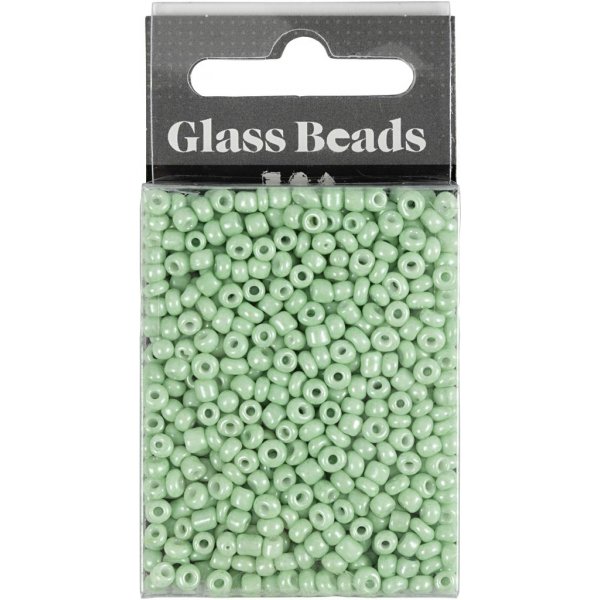 Perles de rocaille - vert clair - 25 g Perles de rocaille - vert clair - 25 g