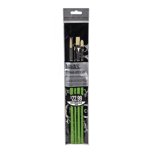 Pinceau synthtique Liquitex Traditionnel - 4 pinceaux