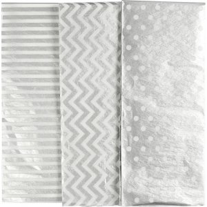 Papier de soie - argent - 50 x 70 cm - 17 g -6 feuilles Papier de soie - argent - 50 x 70 cm - 17 g -6 feuilles