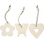 Dcorations en bois - Fleurs - papillons - coeurs - 200 pcs