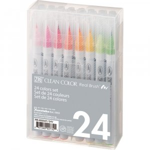 Stylos pinceaux ZIG Clean Color Real Brush - 24 stylos Stylos pinceaux ZIG Clean Color Real Brush - 24 stylos