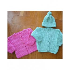 Patron tricot - Cardigans enfant avec bonnet Patron tricot - Cardigans enfant avec bonnet