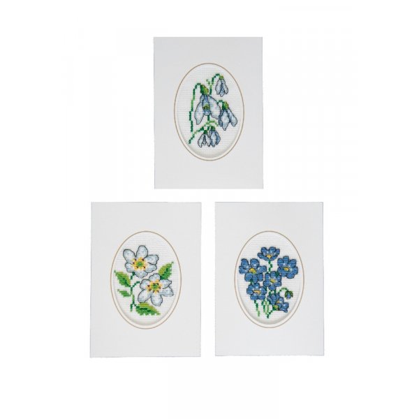 Cartes de kit de broderie - Fleurs sauvages 3-pack