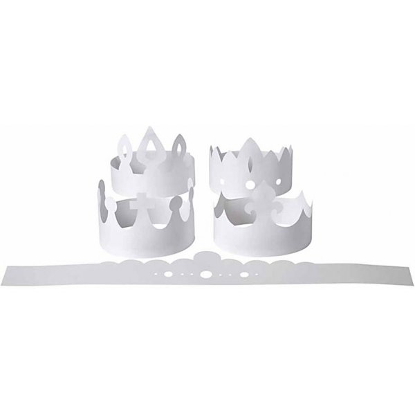 Couronnes en carton - blanches - 5 pcs Couronnes en carton - blanches - 5 pcs