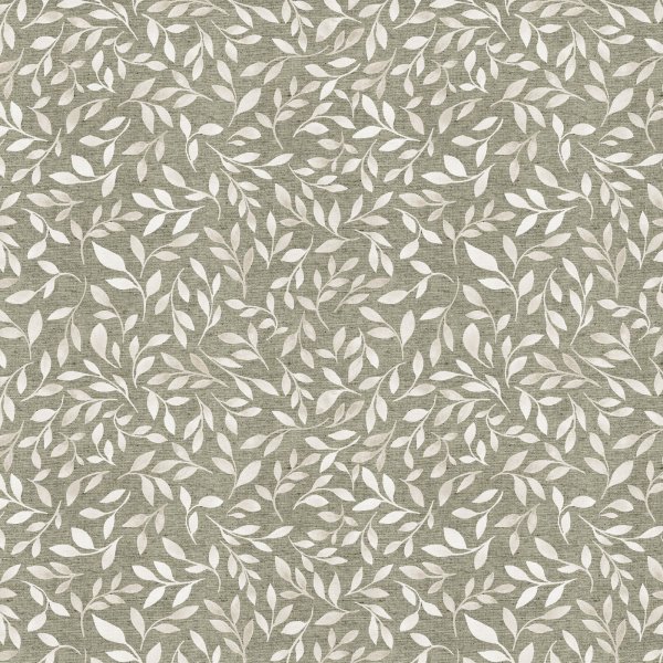 Tissu pour rideau petites feuilles vert 37