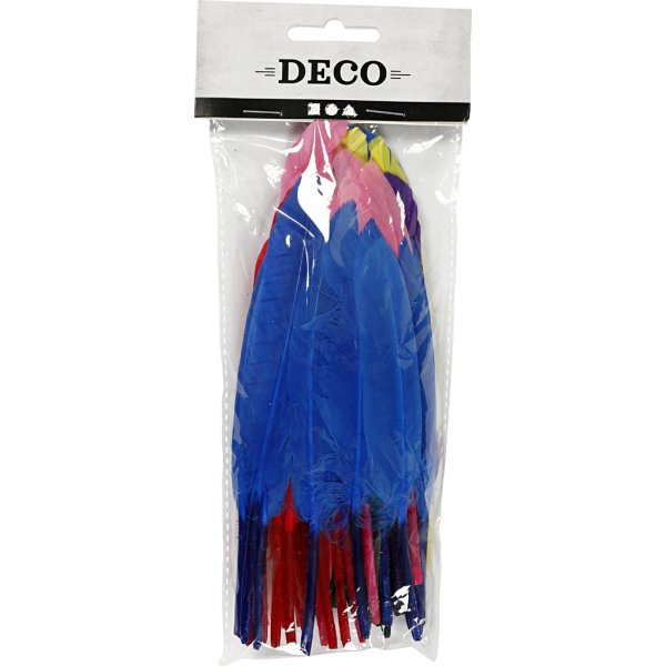 Plumes - couleurs mlanges - 48 pcs