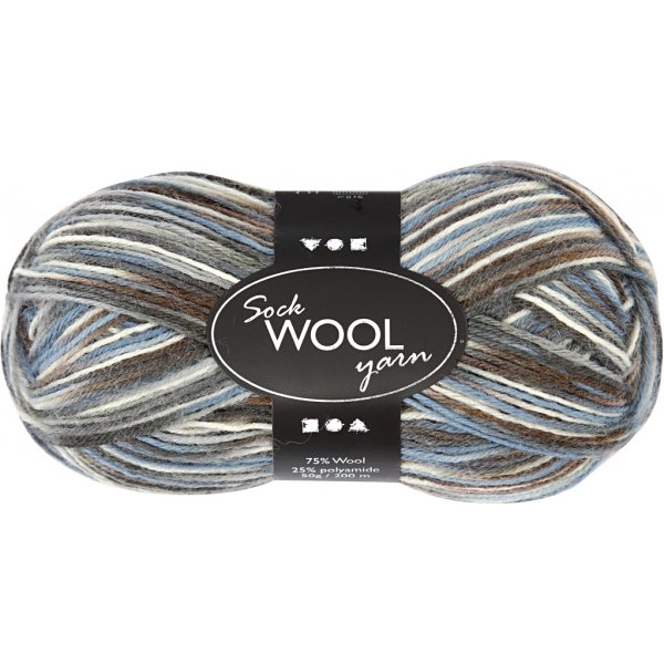 Fil à chaussettes - harmonie bleu/gris - 50 g Fil à chaussettes - harmonie bleu/gris - 50 g