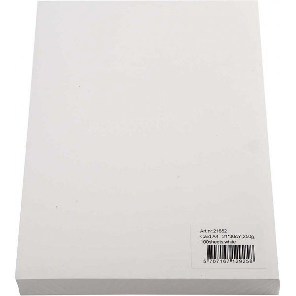 Carton color - blanc - A4 - 250 g - 100 feuilles