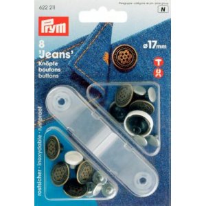 Boutons de jeans fleur en laiton antique 17 mm 8 pcs Boutons de jeans fleur en laiton antique 17 mm 8 pcs