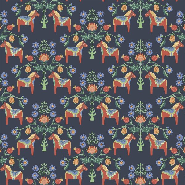 Toile cire textile Risa marine